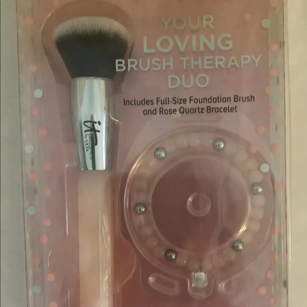 IT BRUSHES Cosmetics Gem Brush Therapy Duo Collection Pink Quartz NIB